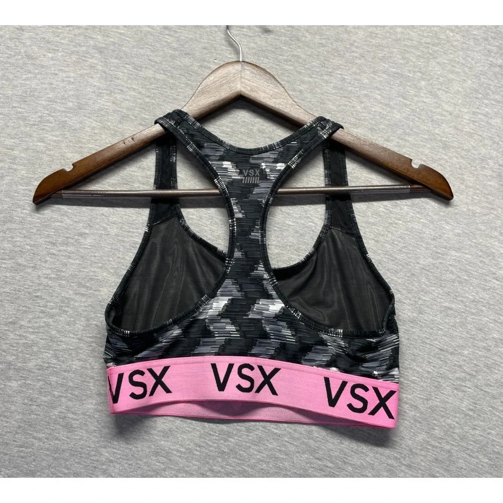 Victoria's Secret VSX Sports Bra Womens XS Multicolor Abstract Print Racerback
